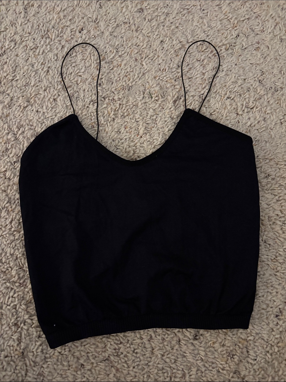 Free People Intimately Skinny Strap Seamless Brami Top – Black!